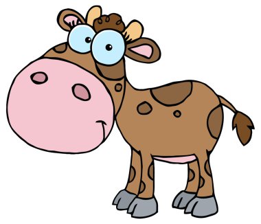 Karakter sevimli küçük inek