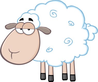 Koyun maskot karakter karikatür.