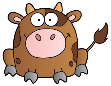 şirin kahverengi inek