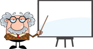 İşaretçi ile komik Profesör