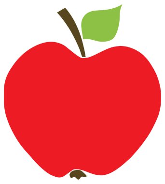 Beyaz arkaplanda kırmızı elma