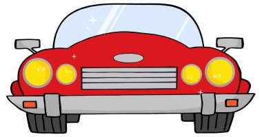 Kırmızı Cabrio araba