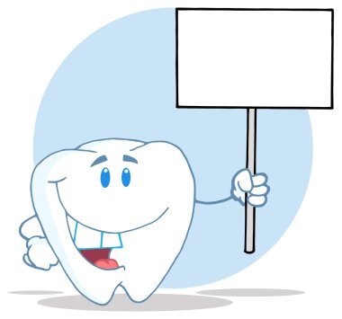 çizgi film diş ile boş bayrak