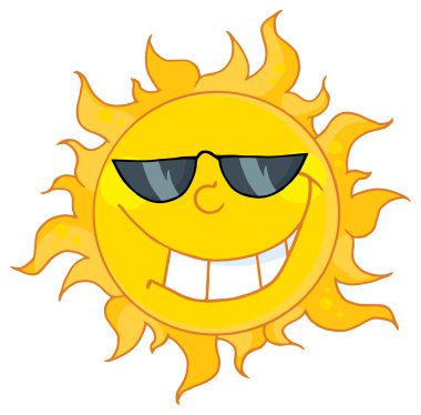Mutlu güneş maskot çizgi film