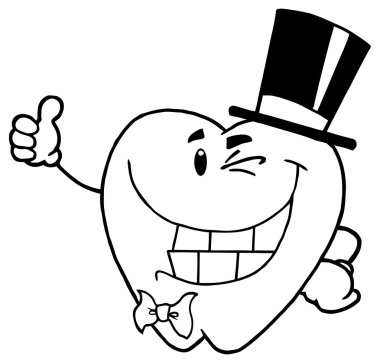 karikatür mutlu diş