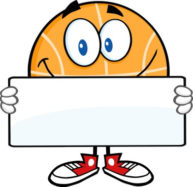 Basketball  Holding A Banner. clipart
