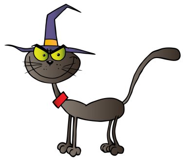 Halloween cadı kedi