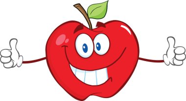 Başparmak yukarıya ile Apple karakter