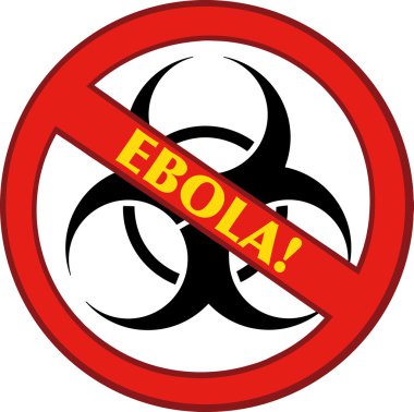 Ebola işareti biyo tehlike sembolü ile durdurmak