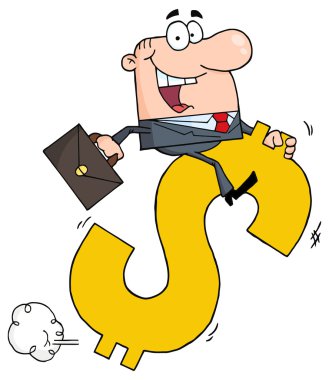 bir Doları sembolü sürme işadamı