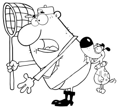 Seviyelendirilmiş köpek bir köpek yakalayıcısı ısırma