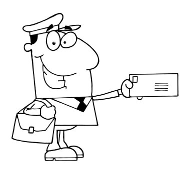 çizgi film postacı kartpostal ile