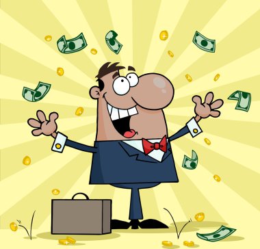İşadamı düşen para altında