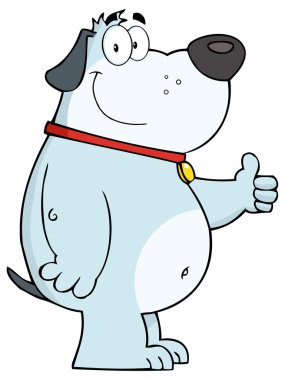 Şişman köpek gülümsüyor