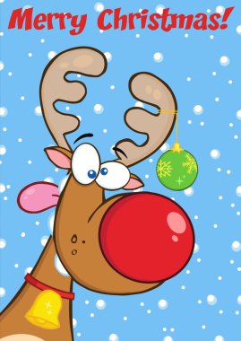 Kırmızı burunlu deli Ren geyiği