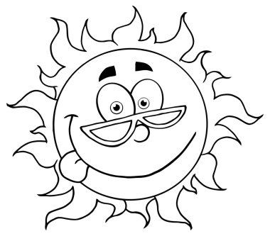 Güneş maskot çizgi film karakteri