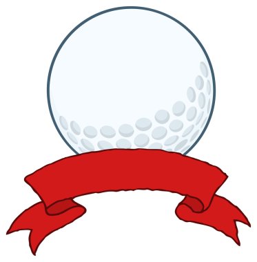 Golf topu ile kırmızı kurdele bayrak