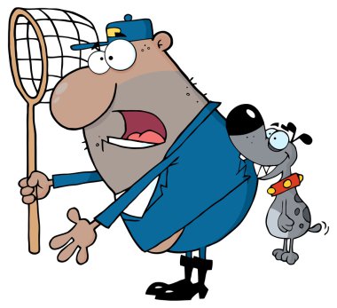 köpek bir Afro-Amerikan köpek yakalayıcısı ısırma