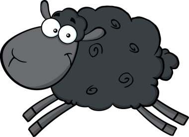 Koyun maskot karakter atlama.