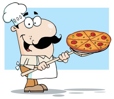 Şef tutar kadar Pizza