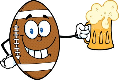 American Football Ball with  Beer vector