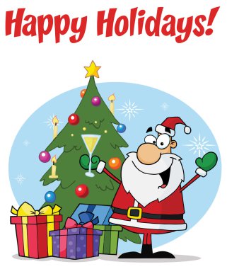 Noel ağacıyla Noel Baba