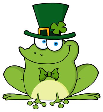 Happy Leprechaun Frog. clipart