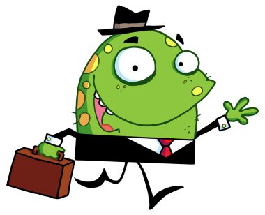 karikatür canavar evrak çantası