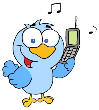 Bird With Cell Phone clipart