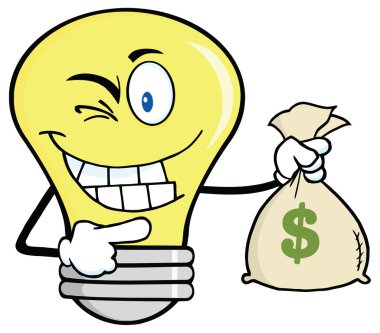 Bir çanta dolusu para tutan ampul