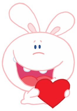 Karikatür tavşan kalpli