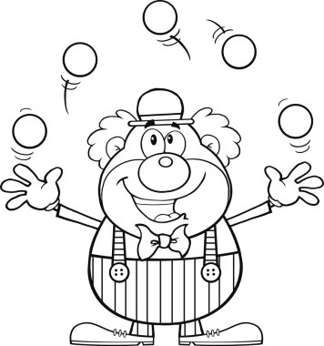 Clown Cartoon Character Juggling With Balls vector Clown Cartoon Character Juggling With Balls vector