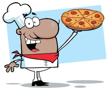 Şef tutar kadar Pizza