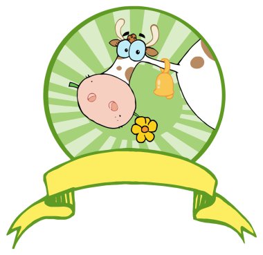 Çizgi film Logo maskot - çiftlik inek