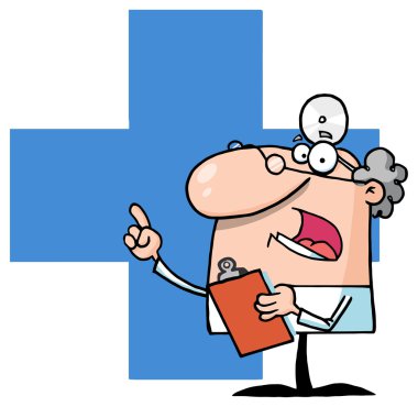 Doktor elinde bir dosya tutuyor.