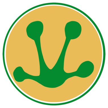 yeşil kurbağa yazdırma siluet