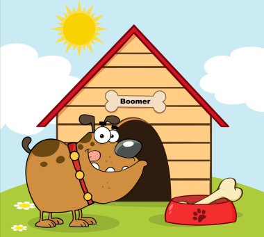 Mutlu karikatür bulldog