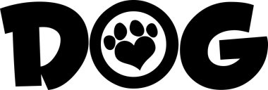 Pençe baskı ile köpek siyah metin