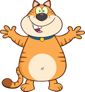 Kedi sarılma için Kollarını açarak