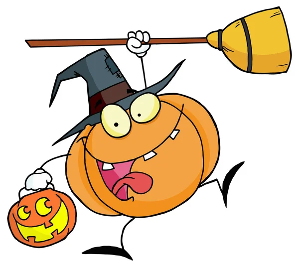 Cartoon-Halloween-Hexenkürbis — Stockvektor