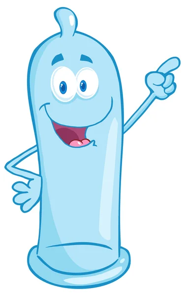 Happy Condom Cartoon Mascot Character. — Stock Vector