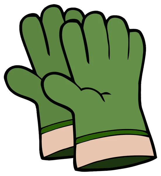 Green Gardening Gloves — Stock Vector