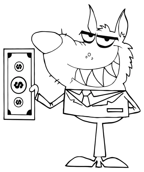 Smiled Wolf Business man — Stock Vector