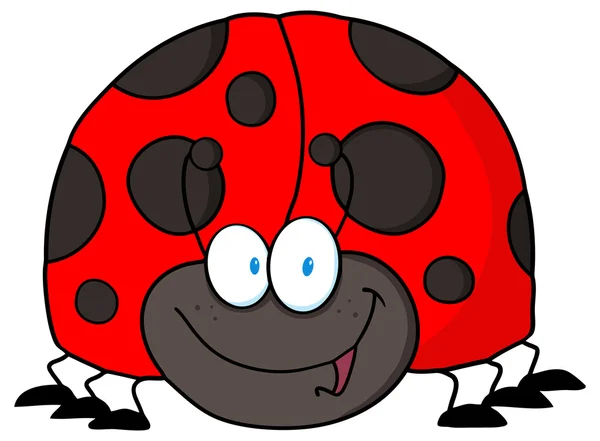 Gelukkig Ladybird Cartoon — Stockvector