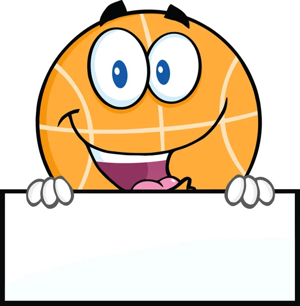 Basketball Character Over Blank Sign. — Stock Vector