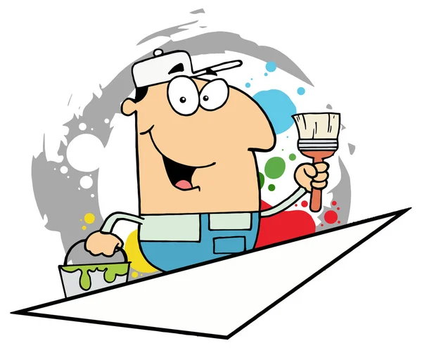 Personaje de pintor de dibujos animados — Vector de stock