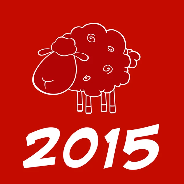 Jaar van schapen ontwerp kaart met witte nummer — Stockvector