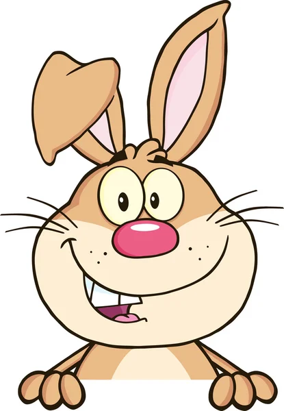 Komik Tavşan bir afiş tutarak. — Stok Vektör