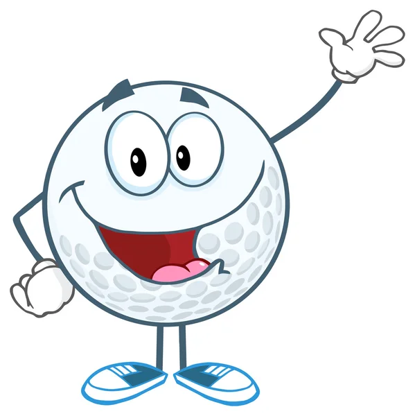 Personagem bola de golfe feliz —  Vetores de Stock