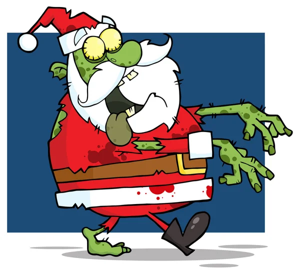 Père Noël Zombie Marche — Image vectorielle